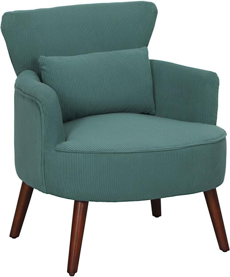 Homcom fauteuil loungestoel met koordlook 69x69 5x78 cm groen