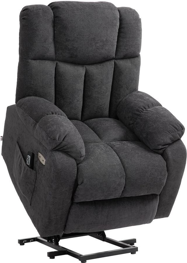 Homcom Fauteuil met Afstandsbediening Sta-op functie Zwart