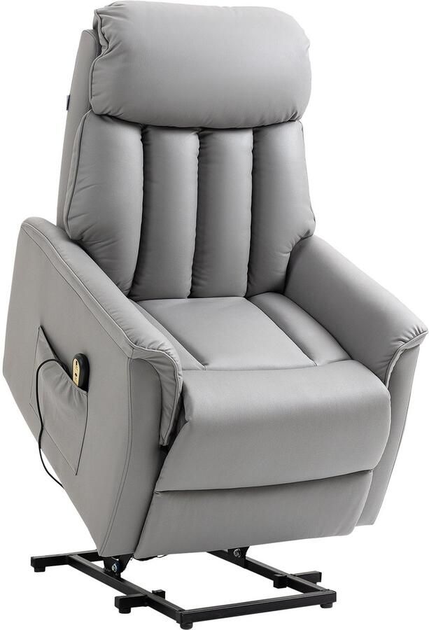 Homcom Fauteuil Sta-op functie Afstandsbediening Grijs