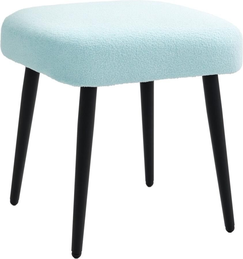 Homcom -Fußhocker-Polyester Stahl-42L x 42B x 47H cm-Hellblau