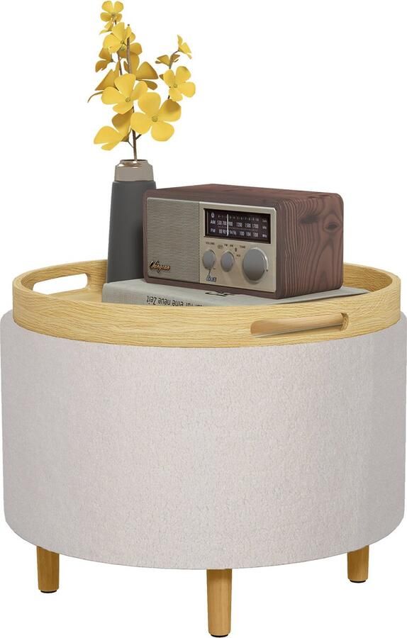 Homcom Gestoffeerde kruk Verborgen opbergruimte stabiel