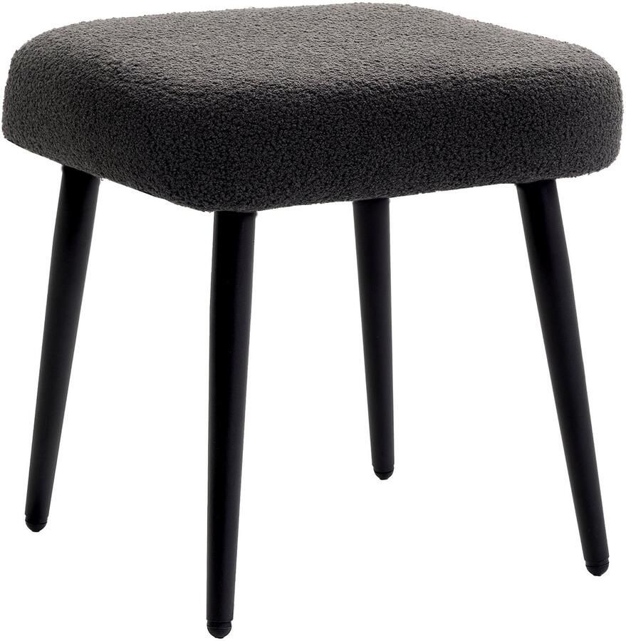 Homcom hocker polyester 42L x 42B x 47H cm donkergrijs