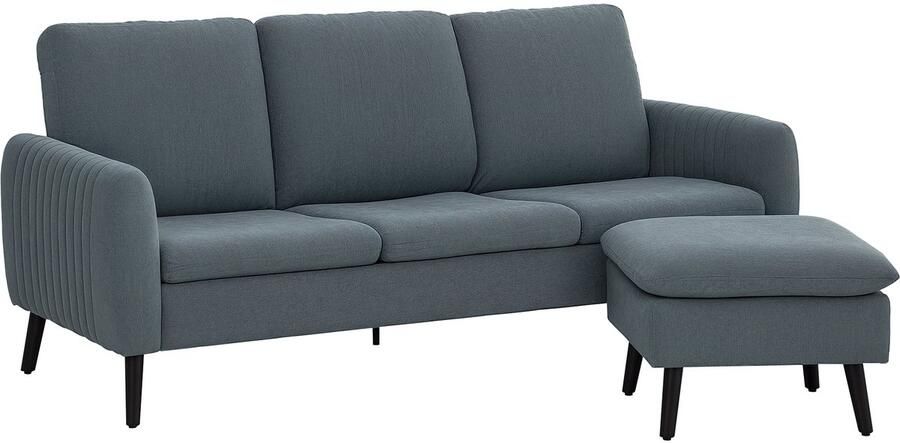 Homcom Hoekbank Polyester Rubberhout Donkergrijs