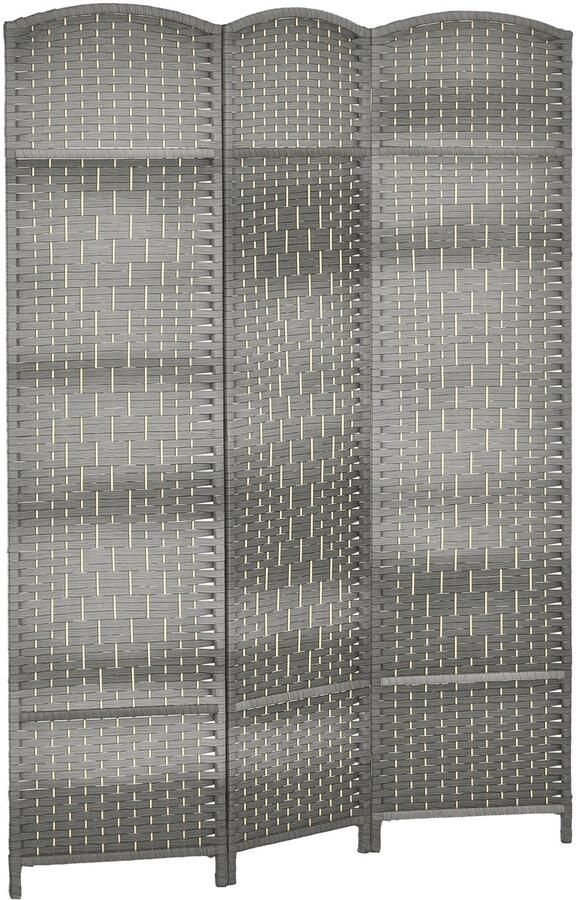 Homcom -kamerverdeler-135x1.7x180cm-polypropyleen-grijs