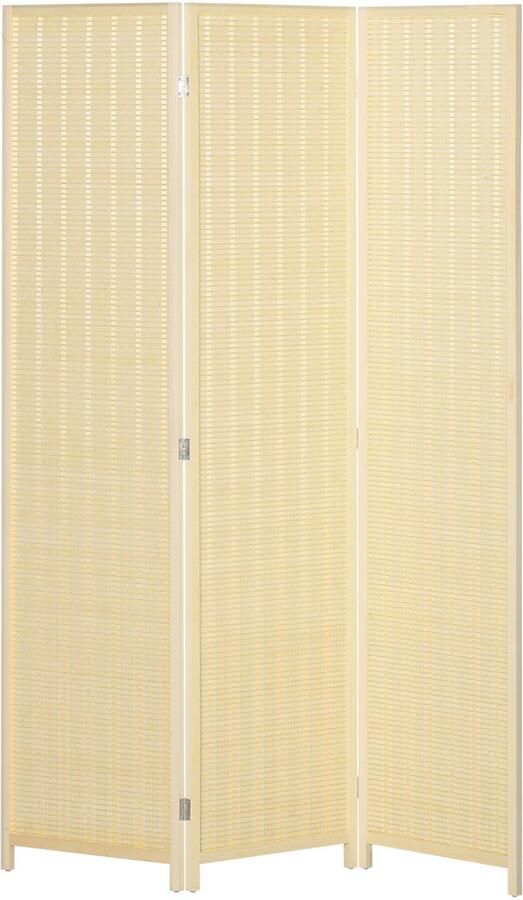 Homcom -kamerverdeler-bamboe-135x1.4x180cm-natuurlijk hout