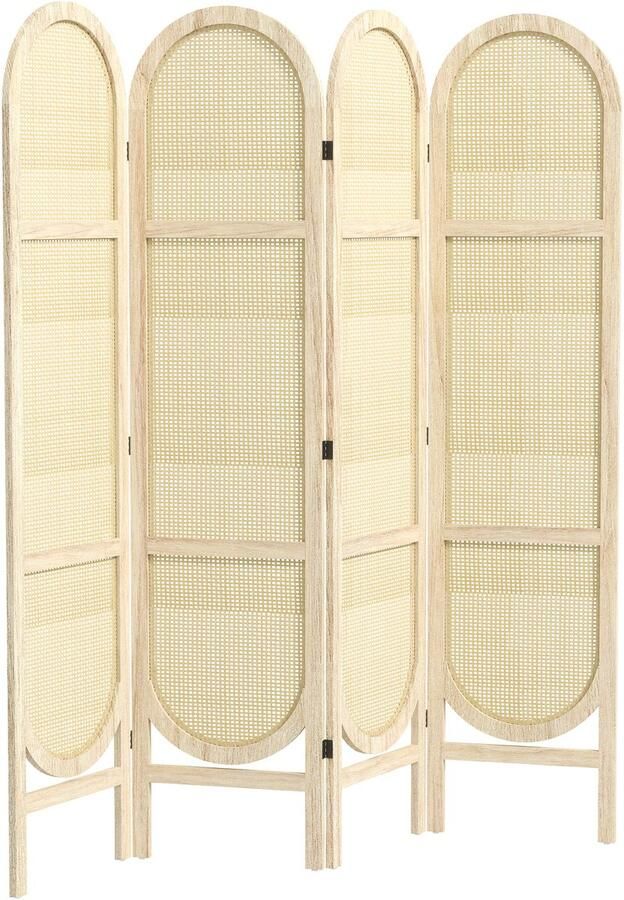 Homcom -kamerverdeler-paulowniahout-160x1 7x170cm-natuurlijk hout