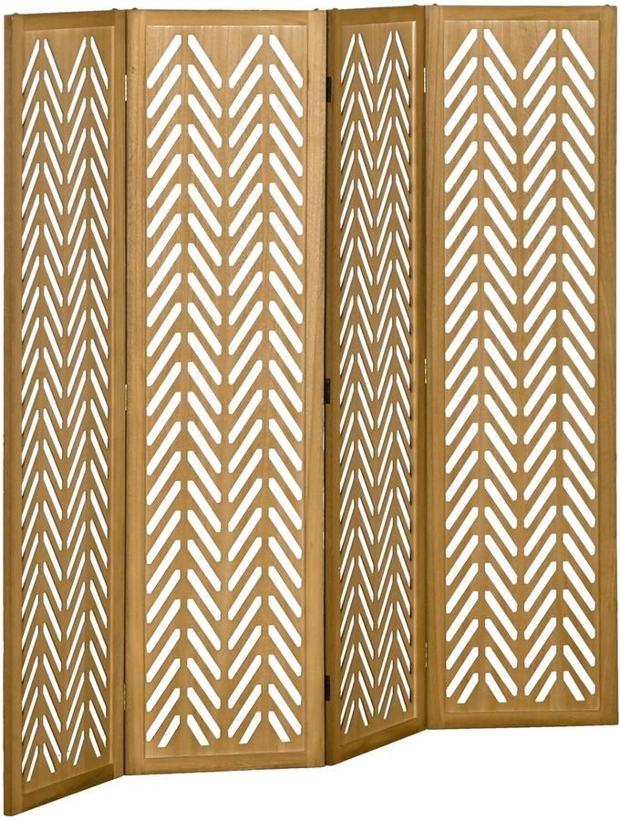 Homcom -kamerverdeler paulowniahout 160x170x1 7cm bruin