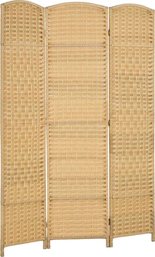 Homcom -kamerverdeler-polypropyleen-135x1 7x180cm-natuurlijk hout