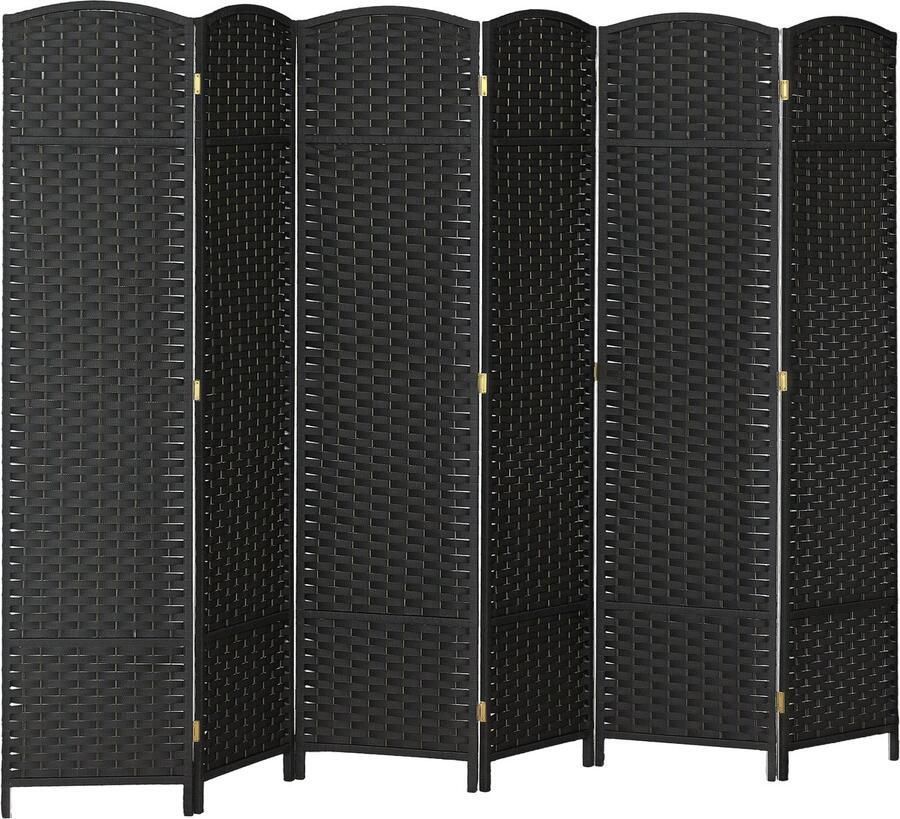 Homcom kamerverdeler polypropyleen grenenhout 240x170 cm zwart