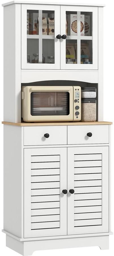 Homcom Keukenkast MDF Spaanplaat 68L x 39 5B x 170H cm Wit