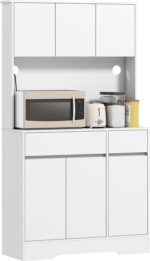 Homcom Keukenkast Spaanplaat MDF 100L x 38B x 180H cm Wit