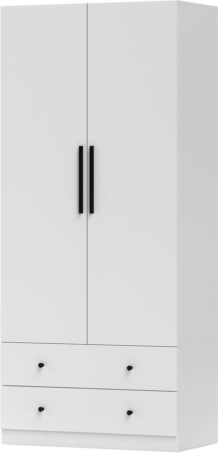 Homcom kledingkast spaanplaat 79L x 43B x 180H cm wit