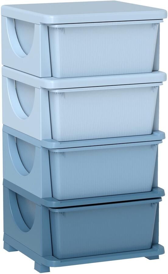 Homcom Ladekast met 4 laden Kunststof Blauw