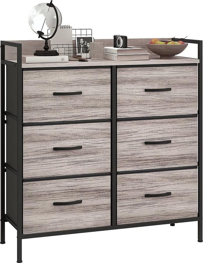 Homcom ladekast polyester MDF 79L x 29B x 85H cm grijs