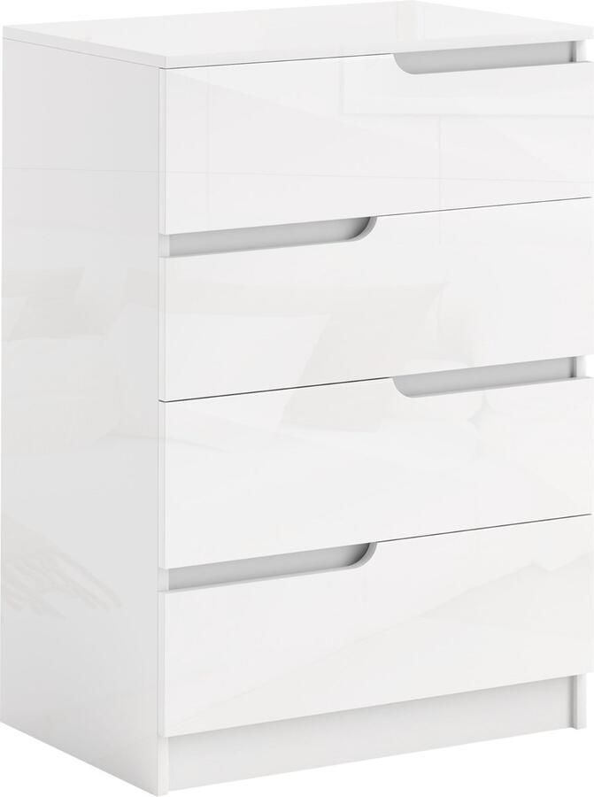 Homcom Ladekast Spaanplaat 60L x 40B x 85H cm Hoogglans Wit