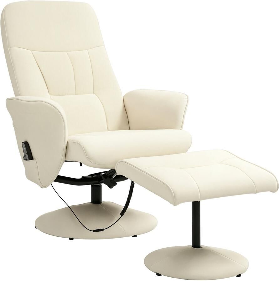Homcom massage relaxfauteuil fauteuil set 76x81x105H cm wit