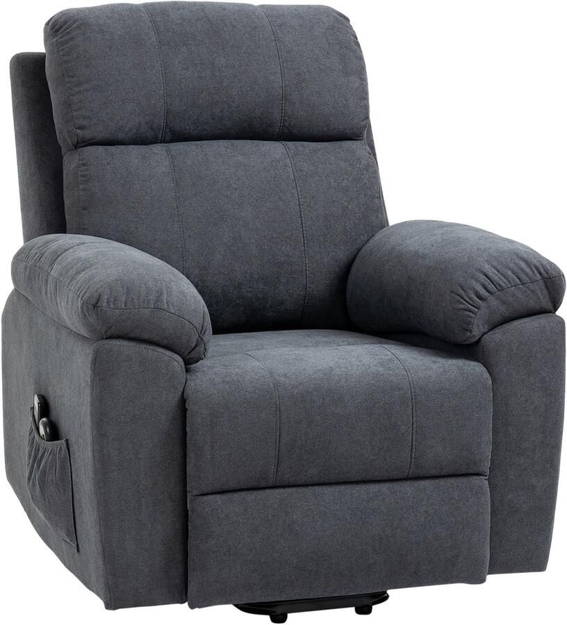 Homcom massagestoel met sta-op functie 8 vibratiemotoren grijs