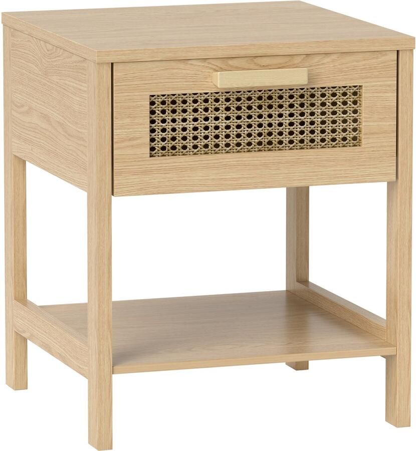 Homcom nachtkastje MDF 40L x 40B x 48 4H cm natuur bruin