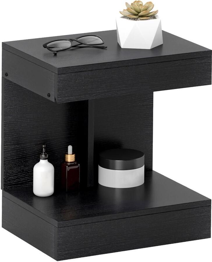 Homcom -Nachttisch-Spanplatte-40L x 30B x 46H cm-Schwarz