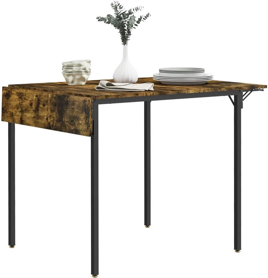 Homcom -Opklapbare eettafel-MDF-120x79x79cm-Marron