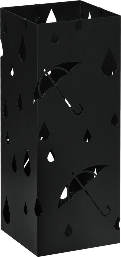 Homcom Parapluhouder Staal Zwart 15 5 x 15 5 x 40 cm