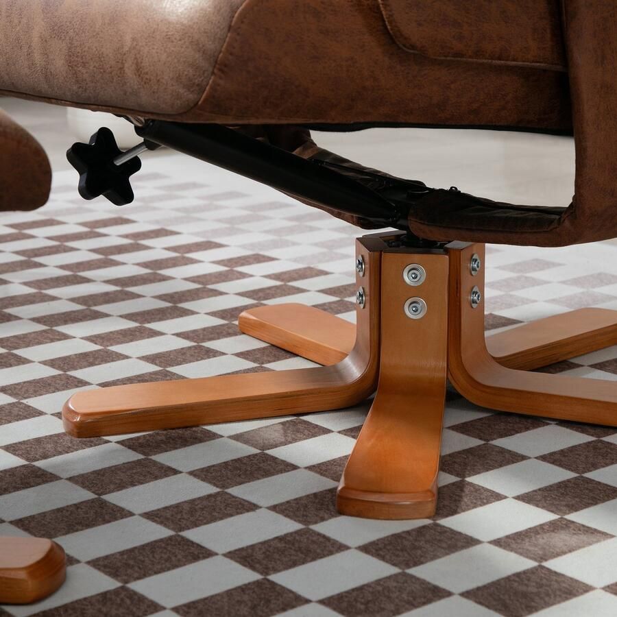 Homcom relaxfauteuil met hocker 360° draaibaar 135° kantelbaar