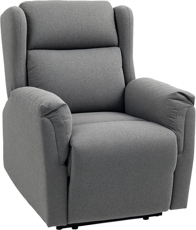 Homcom Relaxfauteuil met ligfunctie Donkergrijs