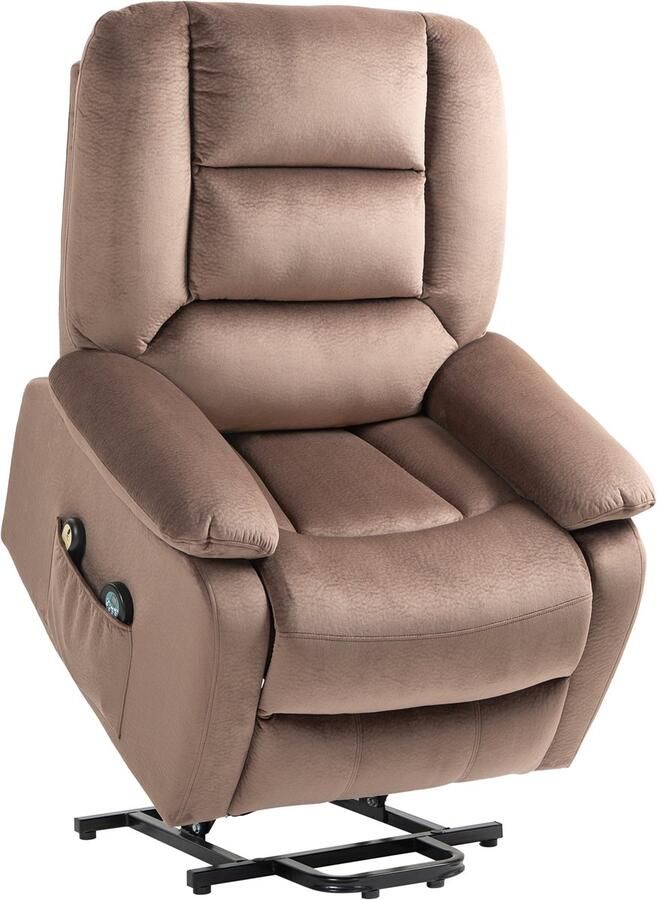 Homcom Relaxfauteuil met Ligfunctie Massagefunctie Bruin