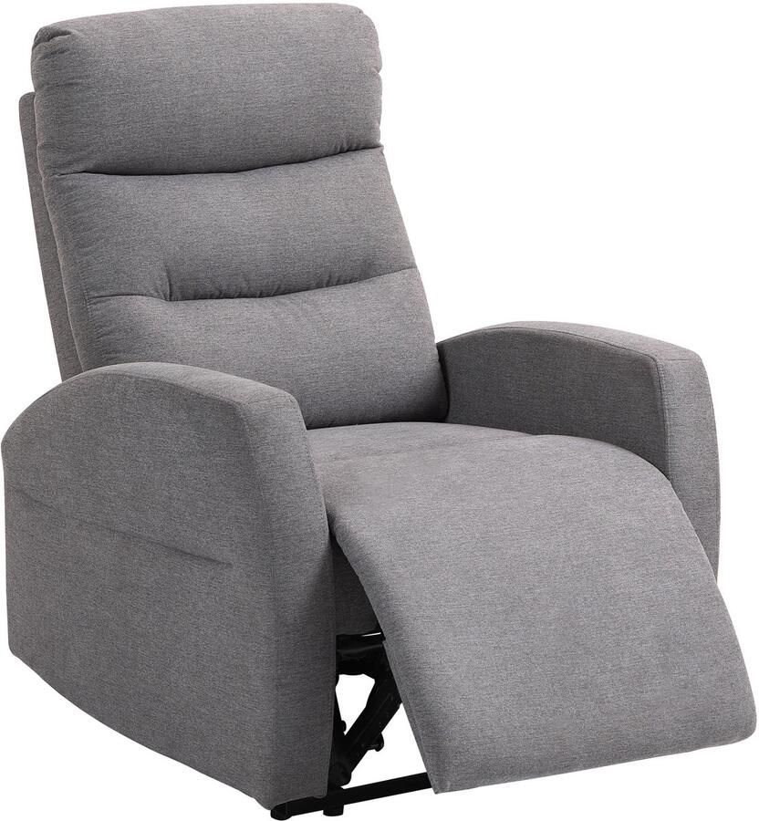 Homcom relaxfauteuil met ligfunctie polyester donkergrijs