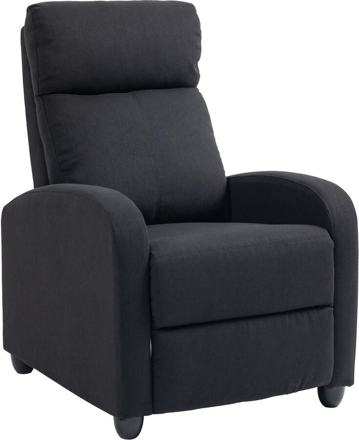 Homcom Relaxfauteuil met ligfunctie Polyester Zwart