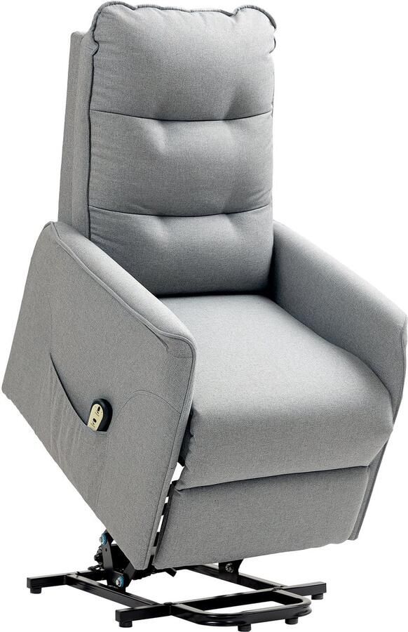 Homcom Relaxfauteuil met Sta-op functie met Ligfunctie Grijs