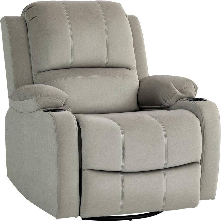 Homcom relaxfauteuil schommelfunctie bekerhouder bruin