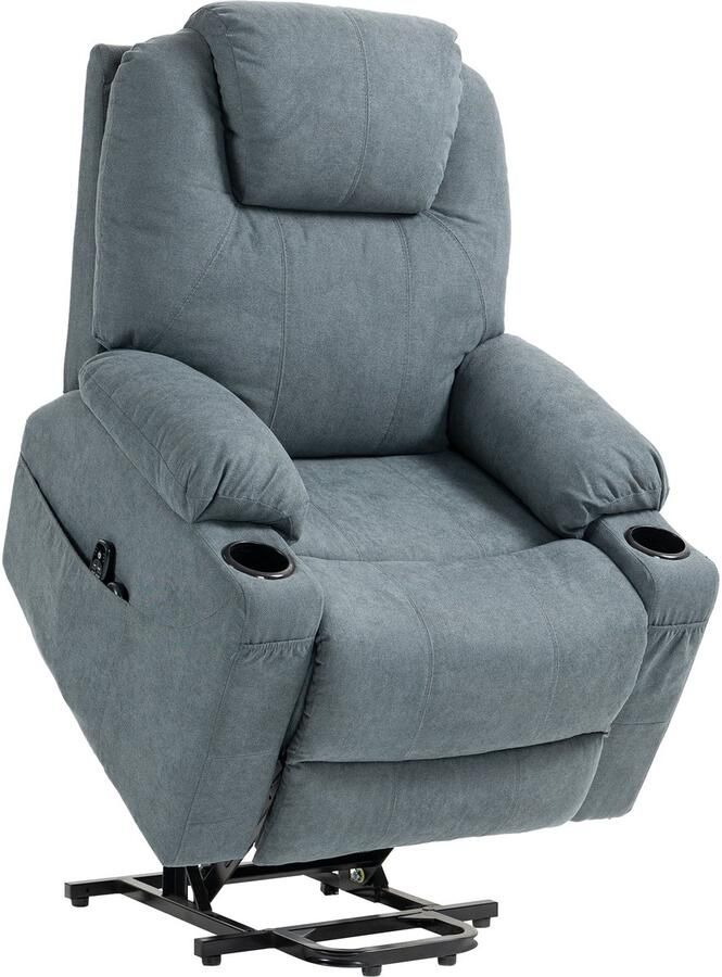 Homcom Relaxfauteuil Sta-op-functie Bekerhouder Donkergrijs