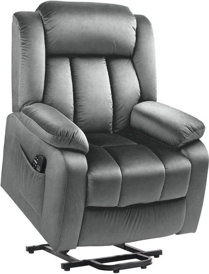 Homcom Relaxfauteuil Sta-op functie Vibratiemassage Grijs