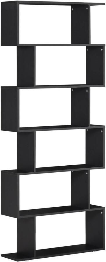 Homcom RoyaLuxe Boekenrek Boekenplank Boekenkast Industrieel 5 Lagen Hout Metaal Zwart Boekenkast Kast Dressoir Kast Woonkamer