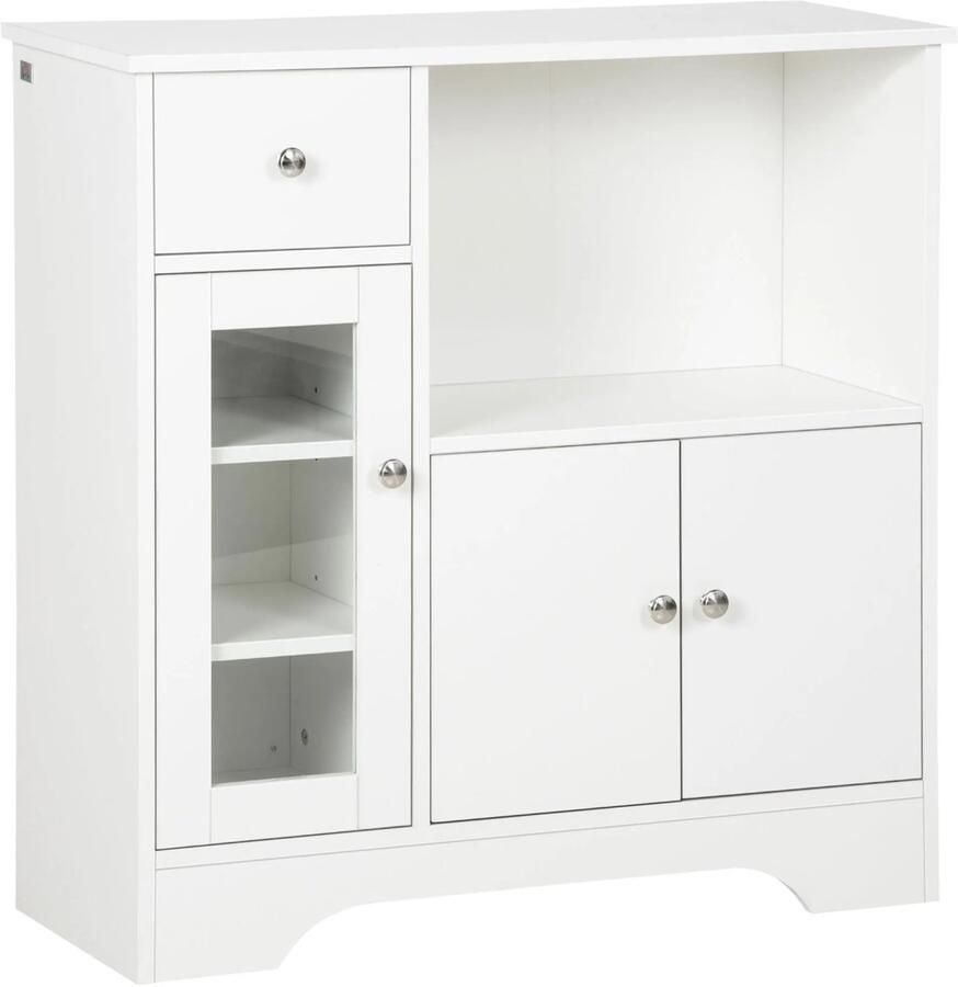 Homcom RoyaLuxe Keukenkast Keukenkastje Dressoir Kasten Dressoir Wit Dressoir Dressoirs Keukenkast Voor Magnetron Keuken Kast Keuken Kast Opbergkasten Opbergrek