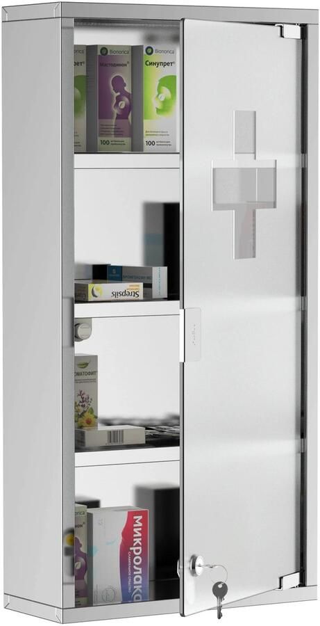 Homcom RoyaLuxe Medicijnen Kast Medicijnenkast Medicijnenkastje Opbergbox Apotheekkast Medicijnenkastje Hangend Medicijnen Kast Kastje Organizer Opbergkasten Organizer Medicijnen Opbergkast Opbergkasten Met Deuren