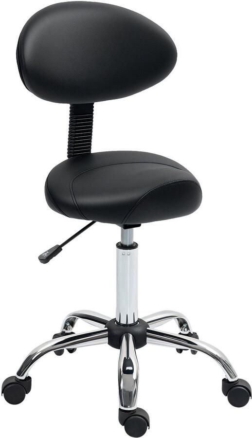 Homcom -Salonkruk-Kunststof-50x50x98cm-Zwart