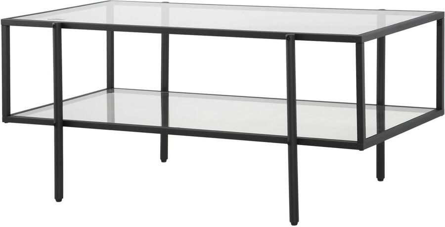 Homcom Salontafel Gehaard Glas Staal Transparant