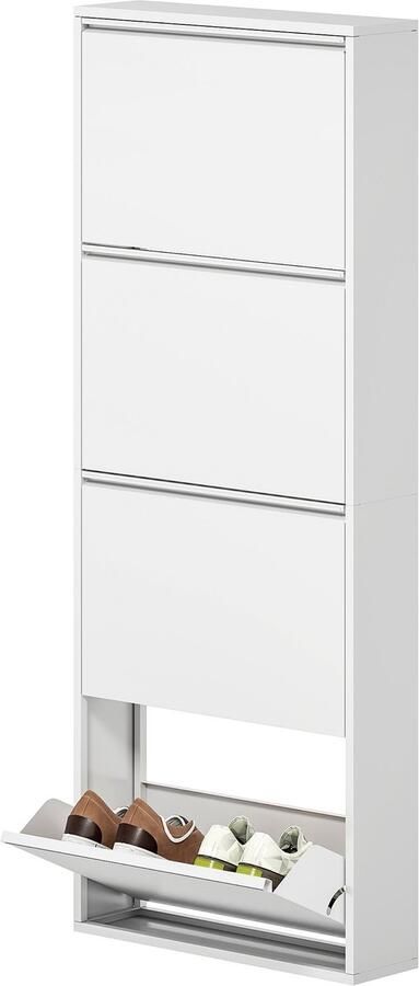 Homcom Schoenenkast Metaal 55L x 15B x 139 5H cm Wit