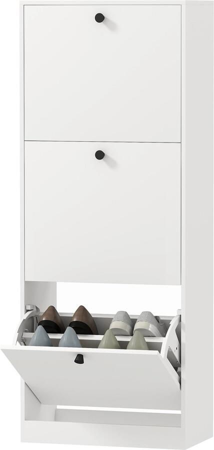 Homcom Schoenenkast Spaanplaat 47L x 26B x 120H cm Wit