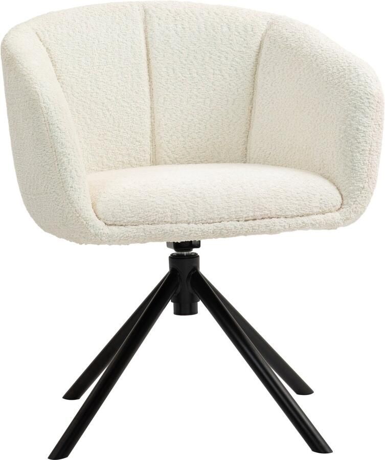 Homcom -Sessel-Polyester Metall-58 5L x 59B x 78 5H cm-Cremeweiß