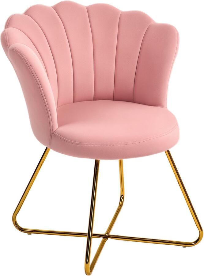 Homcom -Sessel-Polyester Metall-69L x 64B x 80H cm-Rosa