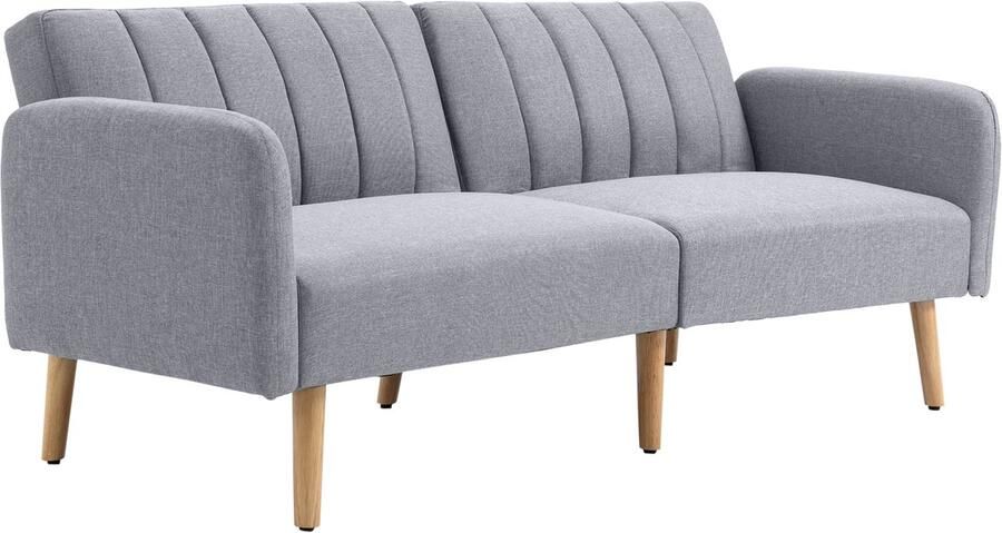 Homcom Slaapbank Onderhoudsvriendelijk Verstelbaar Lichtgrijs