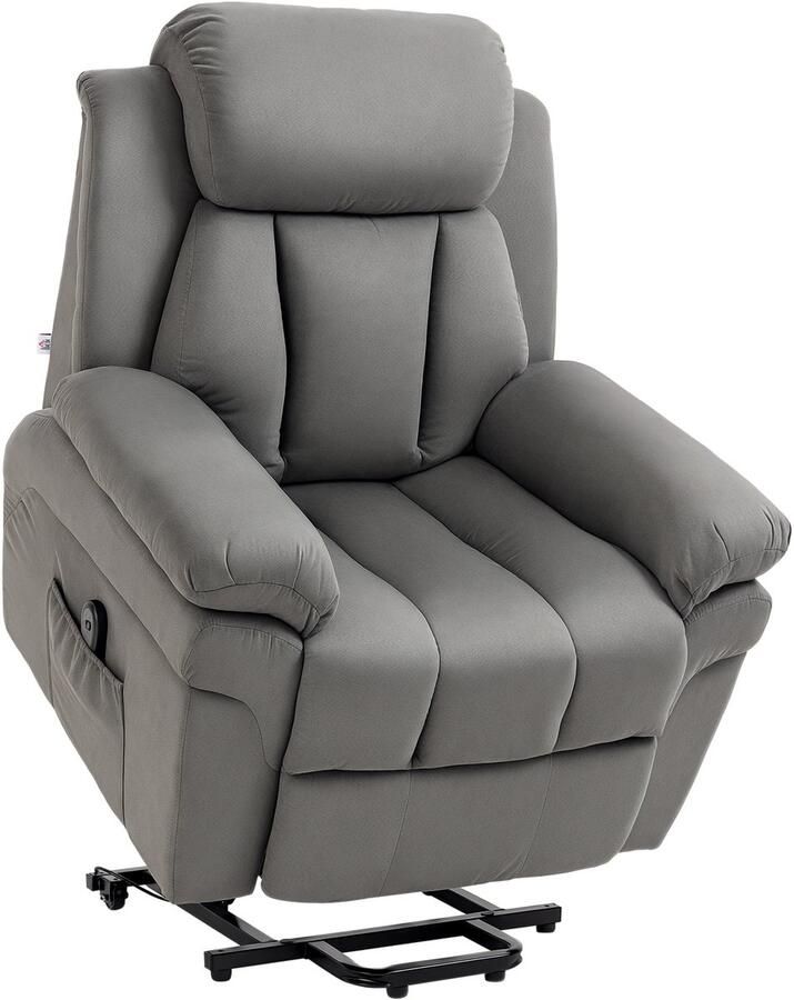 Homcom tv-fauteuil met sta-op functie uitschuifbare voetensteun