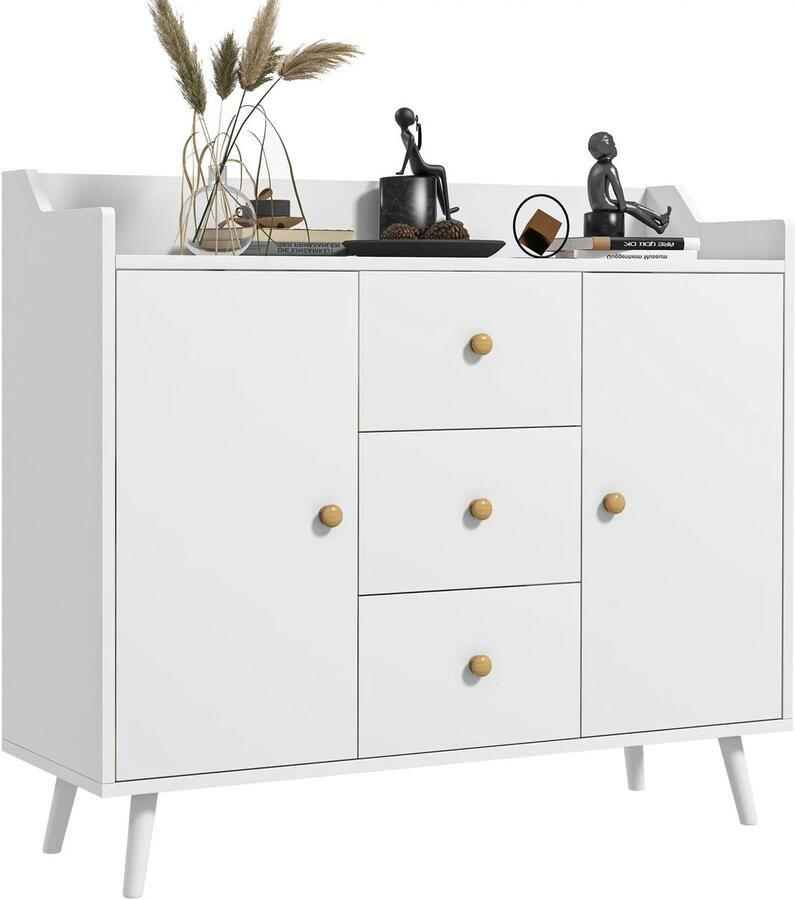 Homcom VidaLuxe Dressoir Boekenkast Wit Woonkamer Archiefkast Opbergkast Opbergkasten Binnen Opbergkast Kast Kastje Opberg Kast Opbergkastje Organizer Organizers Opbergrek Opberg Rek Meubel Woonkamer Meubel