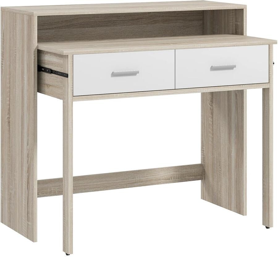 Homcom VidaLuxe Smalle Consoletafel 2 Niveaus Bijzettafel Bijzettafels Bijzettafeltjes Woonkamer Bijzettafel Bank Entree Tafel Tafeltje Side Table Sidetable