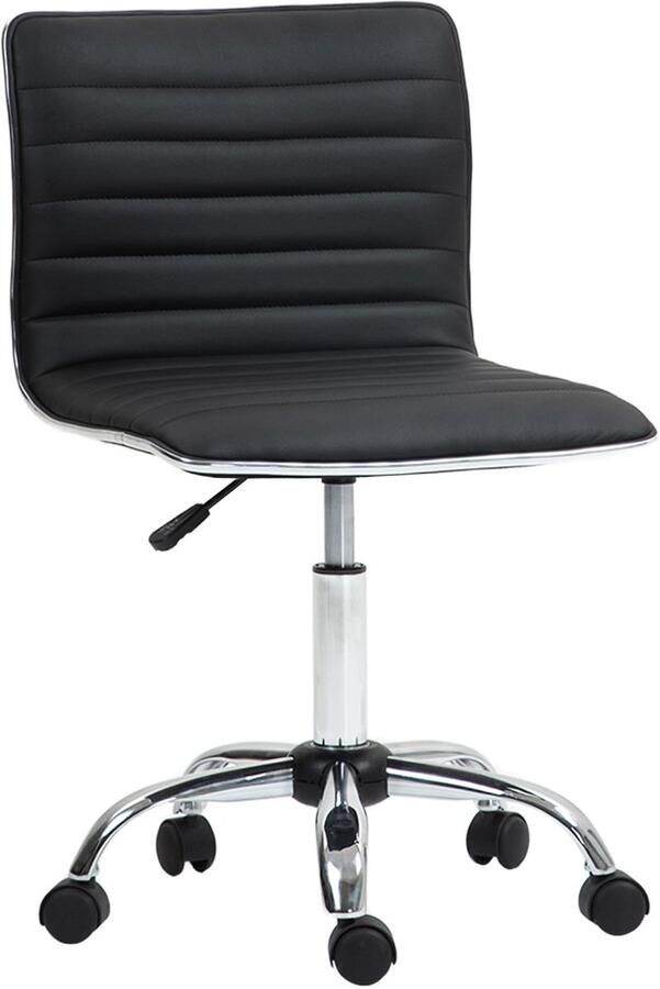 Homcom Vinsetto Bureaustoel met rugleuning Hoogteverstelbaar Zwart