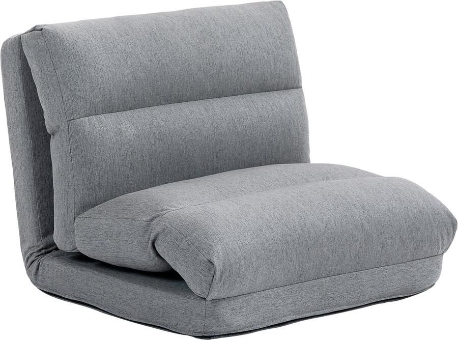 Homcom Vloerstoel Inklapbaar Polyester Grijs