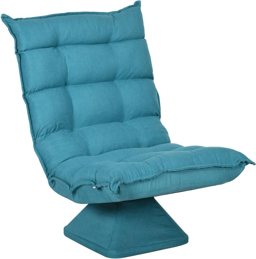 Homcom Vloerstoel Staal Polyester Blauw